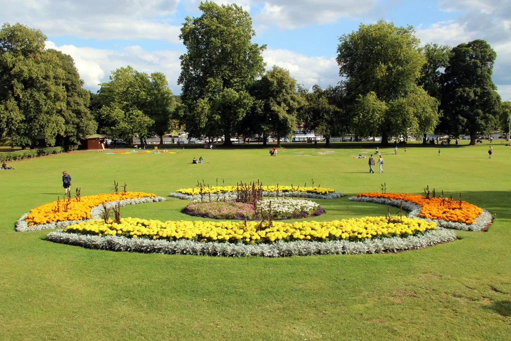 Higginson Park in Marlow, photographed in summer. The fun run starts and finishes here