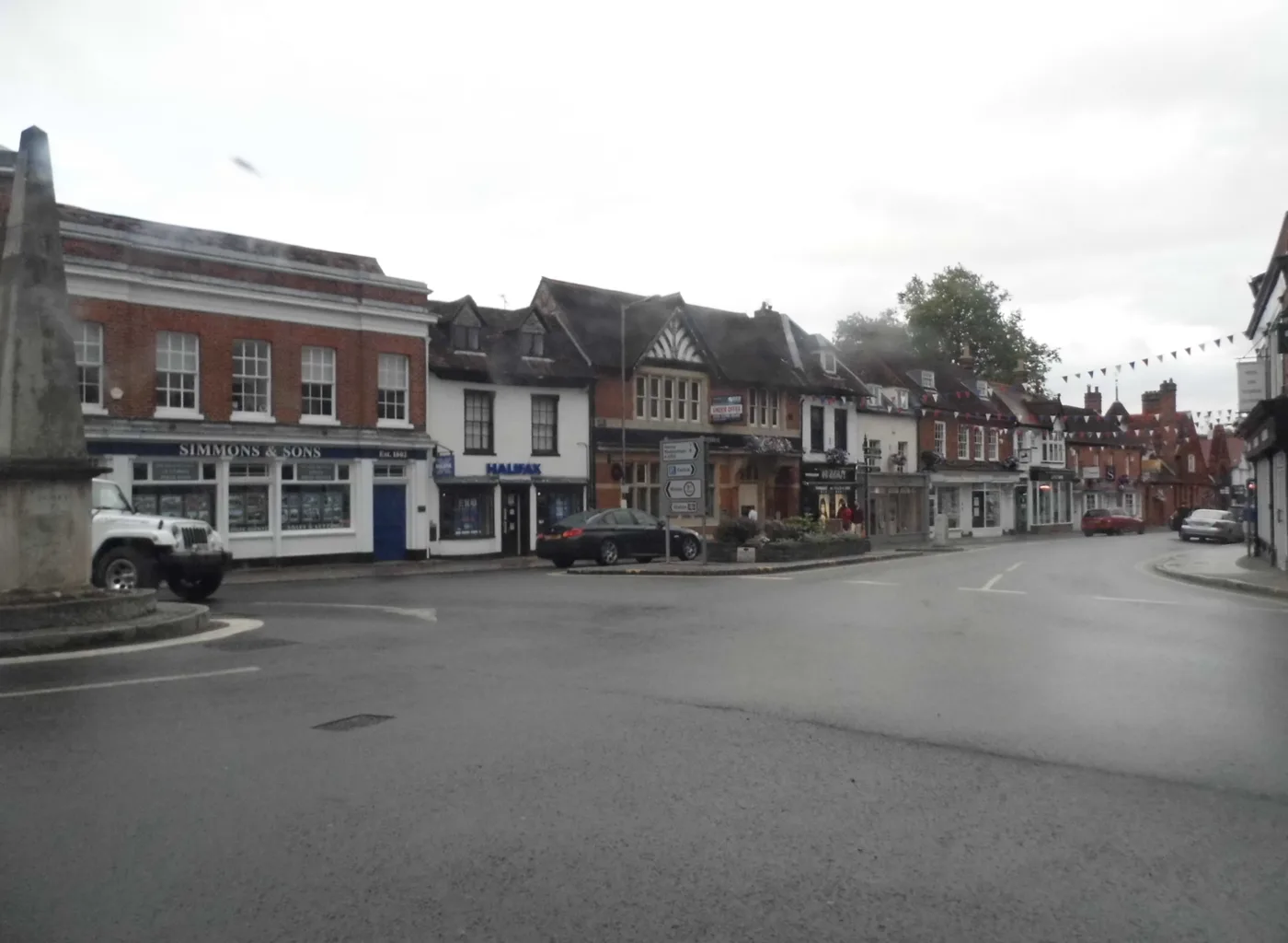 Marlow High Street at the junction with West Street. The loading restrictions on both streets would change from three time windows a day to a ban at any time