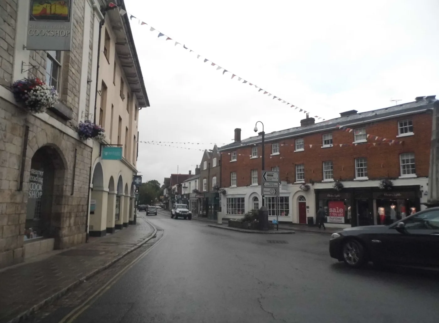 Spittal Street in Marlow. The Oarsman is at number 46; this photograph shows the street rather than the pub