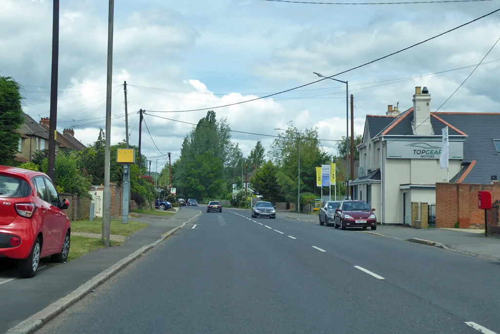Wycombe Lane, the A4094, running through Wooburn Green. The picture does not show the application site